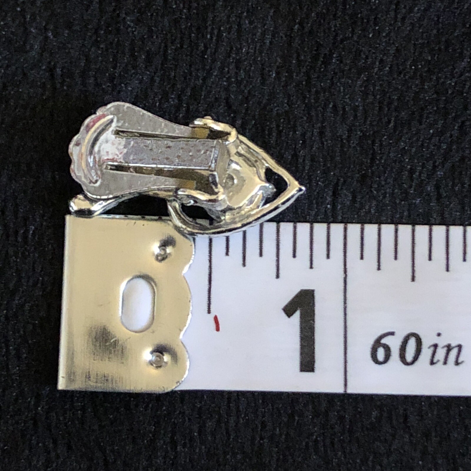 AB Rhinestone Silvertone Clip-On Earrings