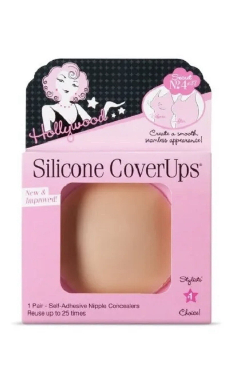 Hollywood Fashion Secrets Silicone Nipple CoverUps 1 Pair Medium Skin Tone