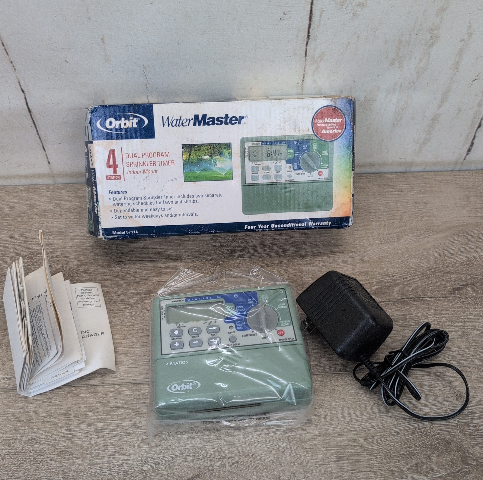 Orbit Water Master 4 Station Automatic Sprinkler System Timer Model 57114 New