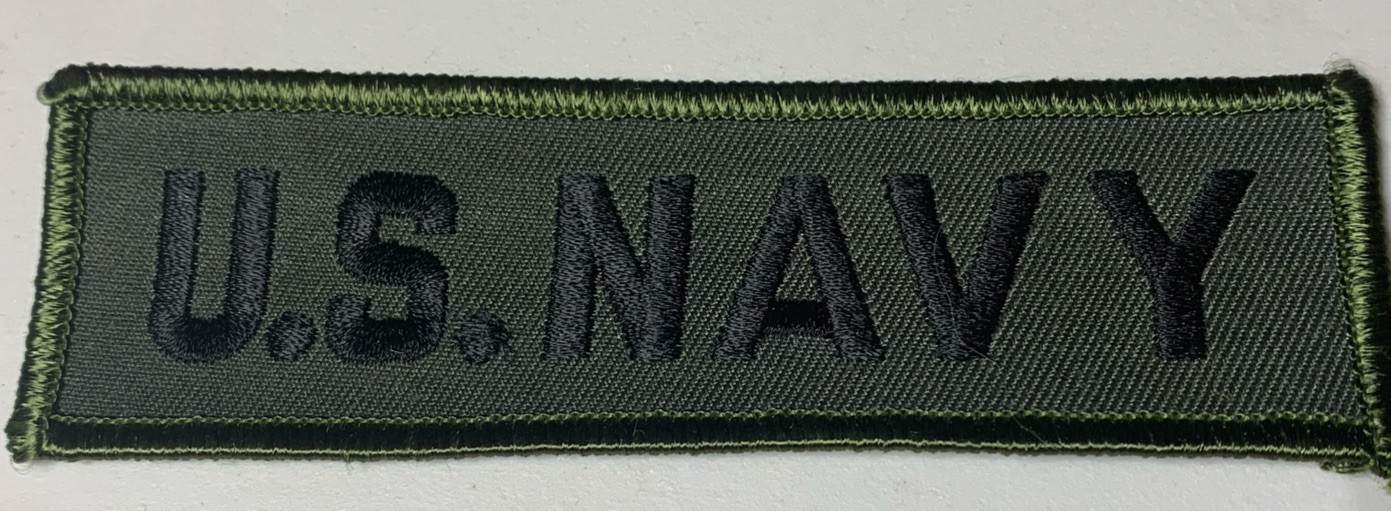 subdued olive drab and black U.S. Navy embroidered patch  #185