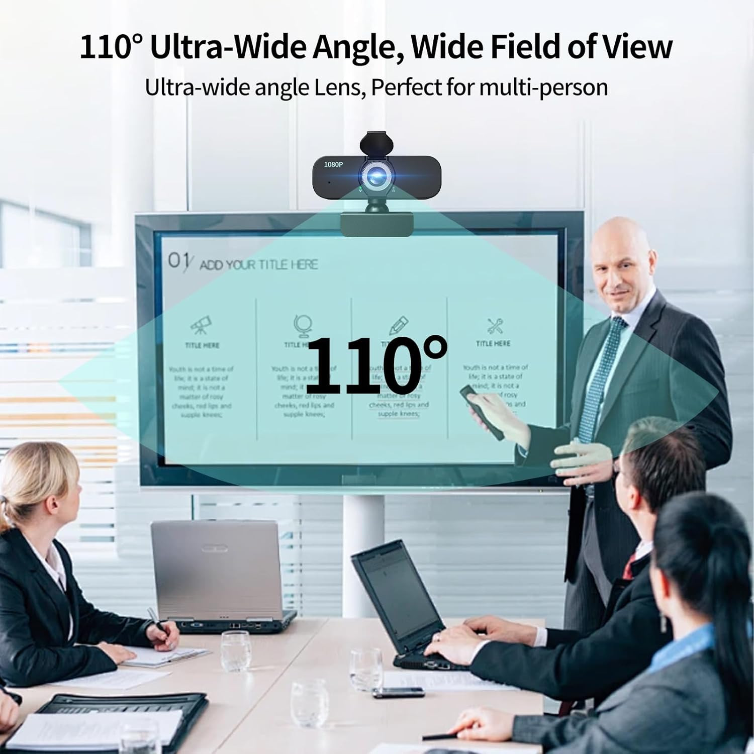 1080P Webcam for Computer/Laptop/Desktop/Pc, External Camera with Microphone