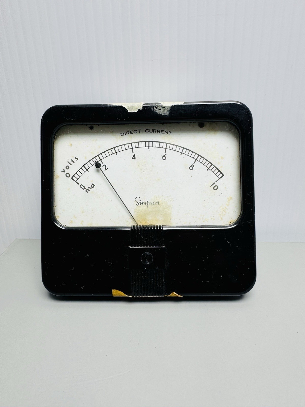 Simpson DC Milliammeter 0–10 mA Analog Panel Meter–Navy Surplus USA Made