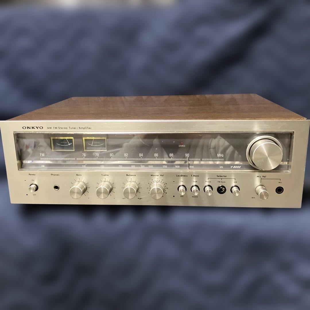 Onkyo Y-8000 AM/FM Stereo Receiver Amplifier Showa Retro Vintage Silver Face