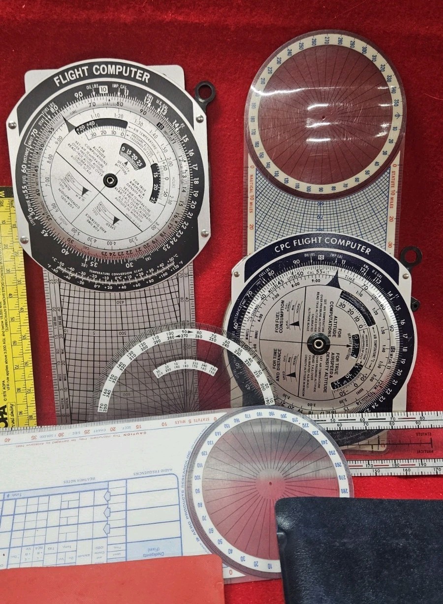 2 1982 cpc Flight Computer Piper Cessna Protractor Navigation Pilot Aviation Lot