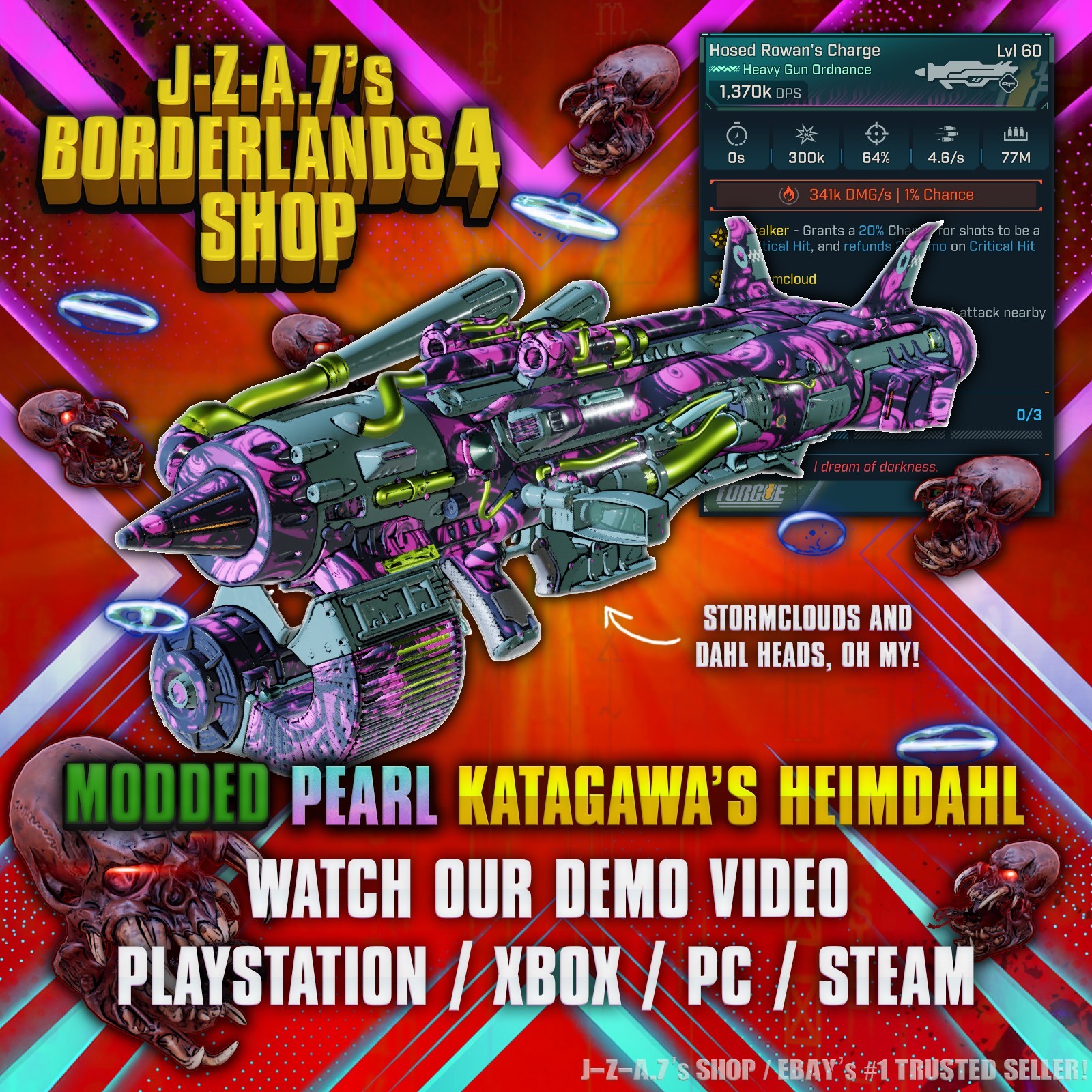 Borderlands 4✨ MODDED PEARLESCENT HEIMDAHL ORDNANCE BL4 LEVEL 60 ✅PC-PS-XBOX✨
