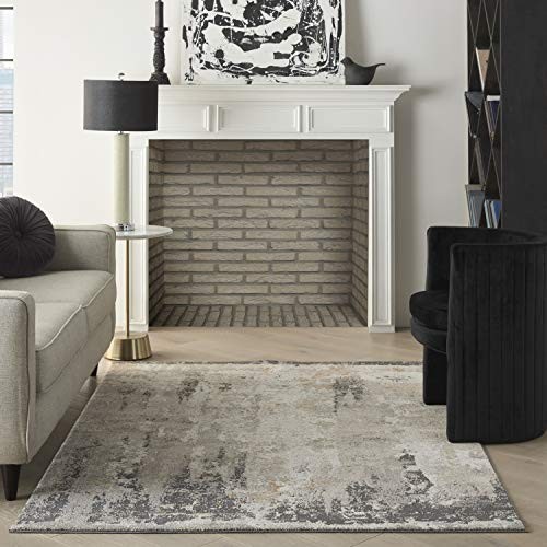 Home Ludlow Modern Cream Grey 4' x 6' Area -Rug, Easy -Cleaning, Non