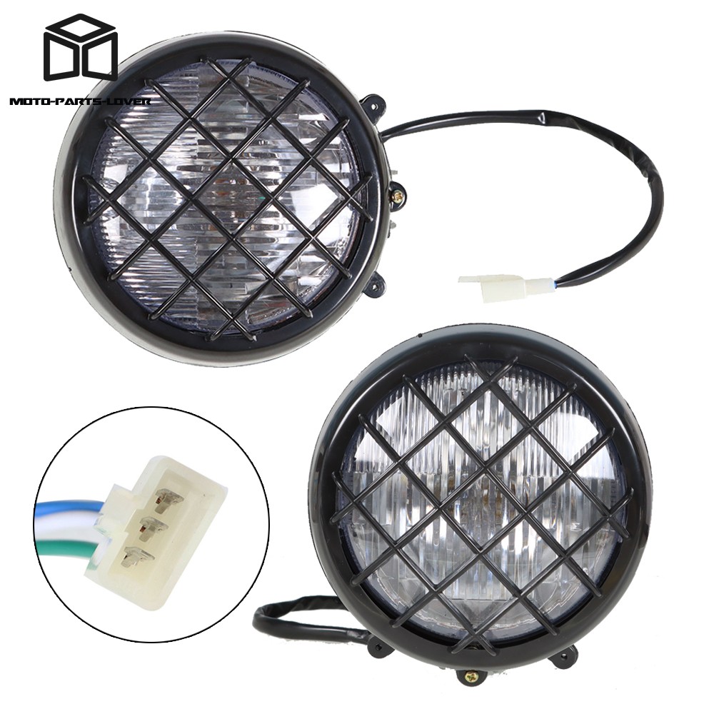 2 × Headlights Fit for Yamaha Banshee 1987-2006 lens bulbs Grills Warrior 350 US