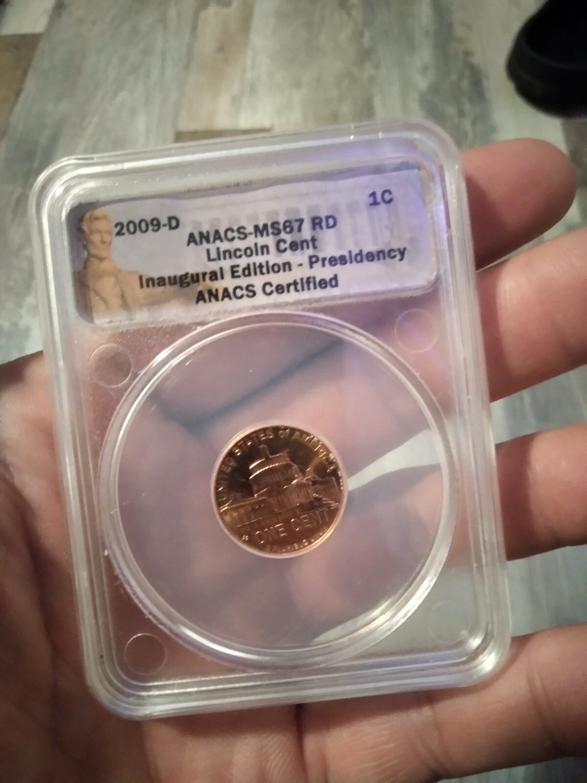 MS67 RD 2009 D Lincoln Cent Inaugural Edition Presidency Capitol Dome ANACS #2