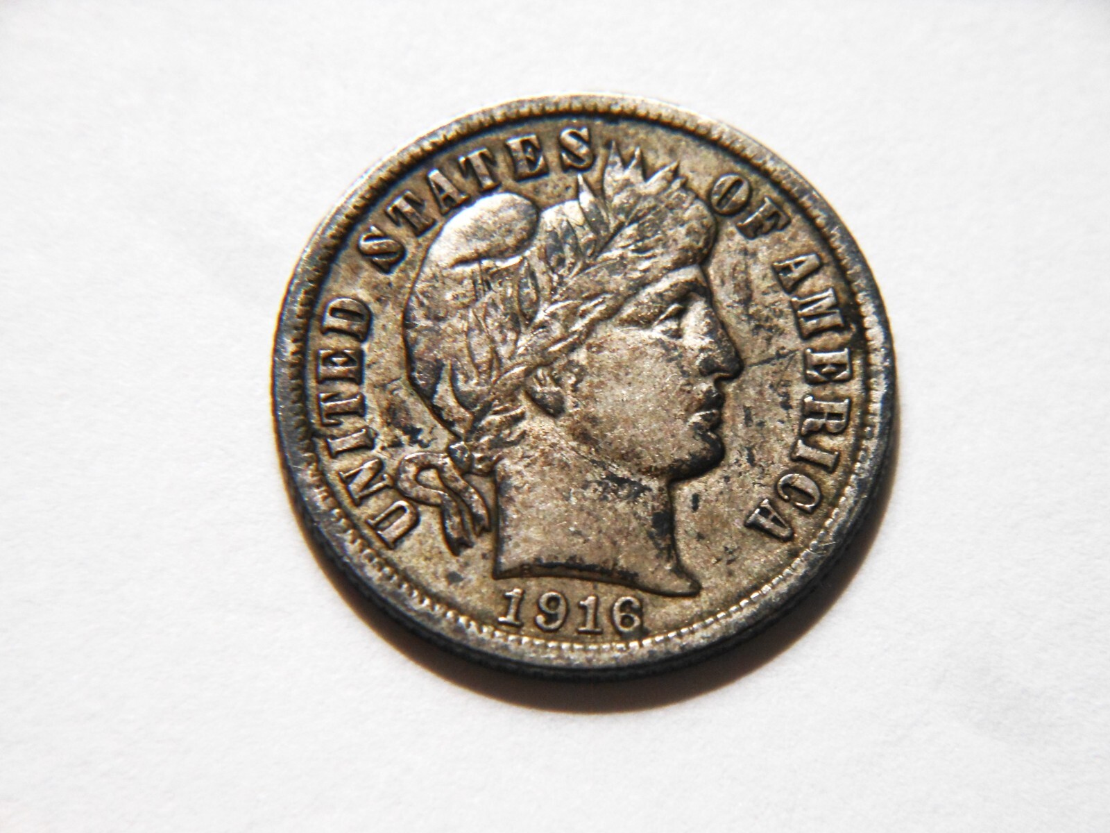 1916-P XF *Toned* Silver Barber Dime,  Nice *Better Grade* Coin to collect