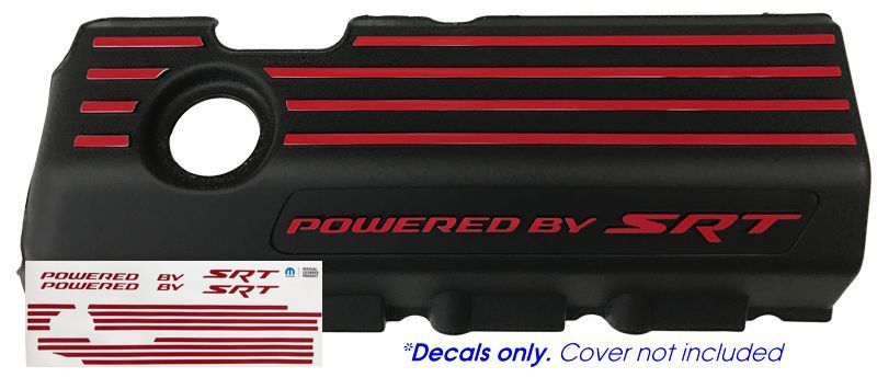 POWERED BY SRT Engine Cover Decals Charger and Challenger Scat Pack