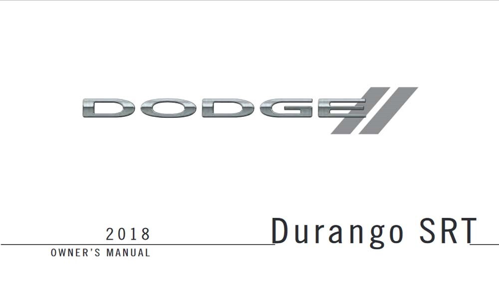 2018 Dodge Truck Durango SRT Owner's Manual