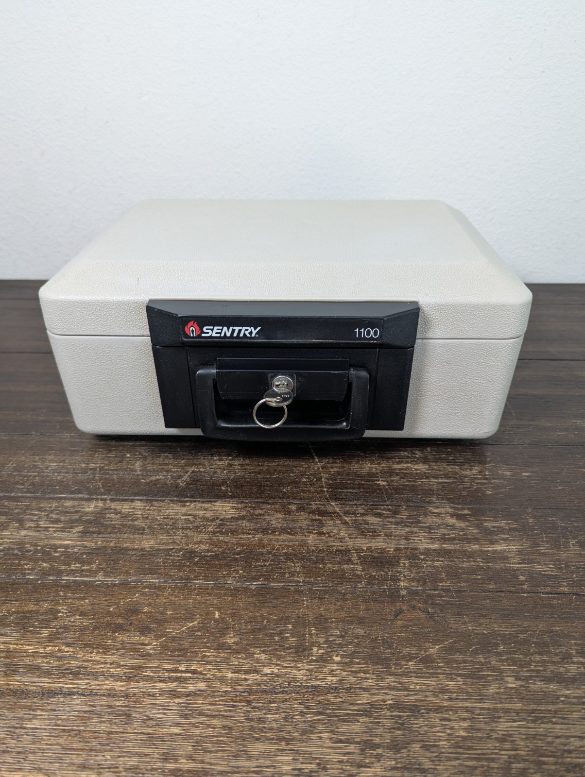 Sentry Fire Safe 1100 Fireproof Security Chest Beige Portable with Handle & Key