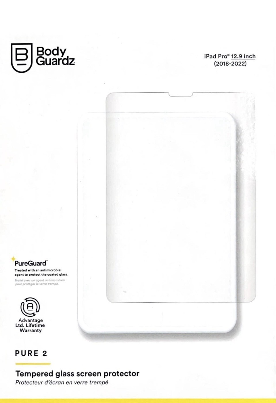 2x BodyGuardz Pure 2 Tempered Screen Protector-12.9-inch iPad Pro (2018-2022)