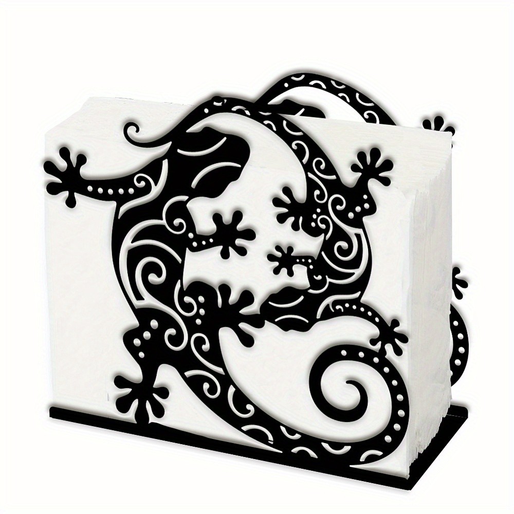 1pc Iron Napkin Holder Gecko 135x50x121x1.3mm Craft storage box and organizer