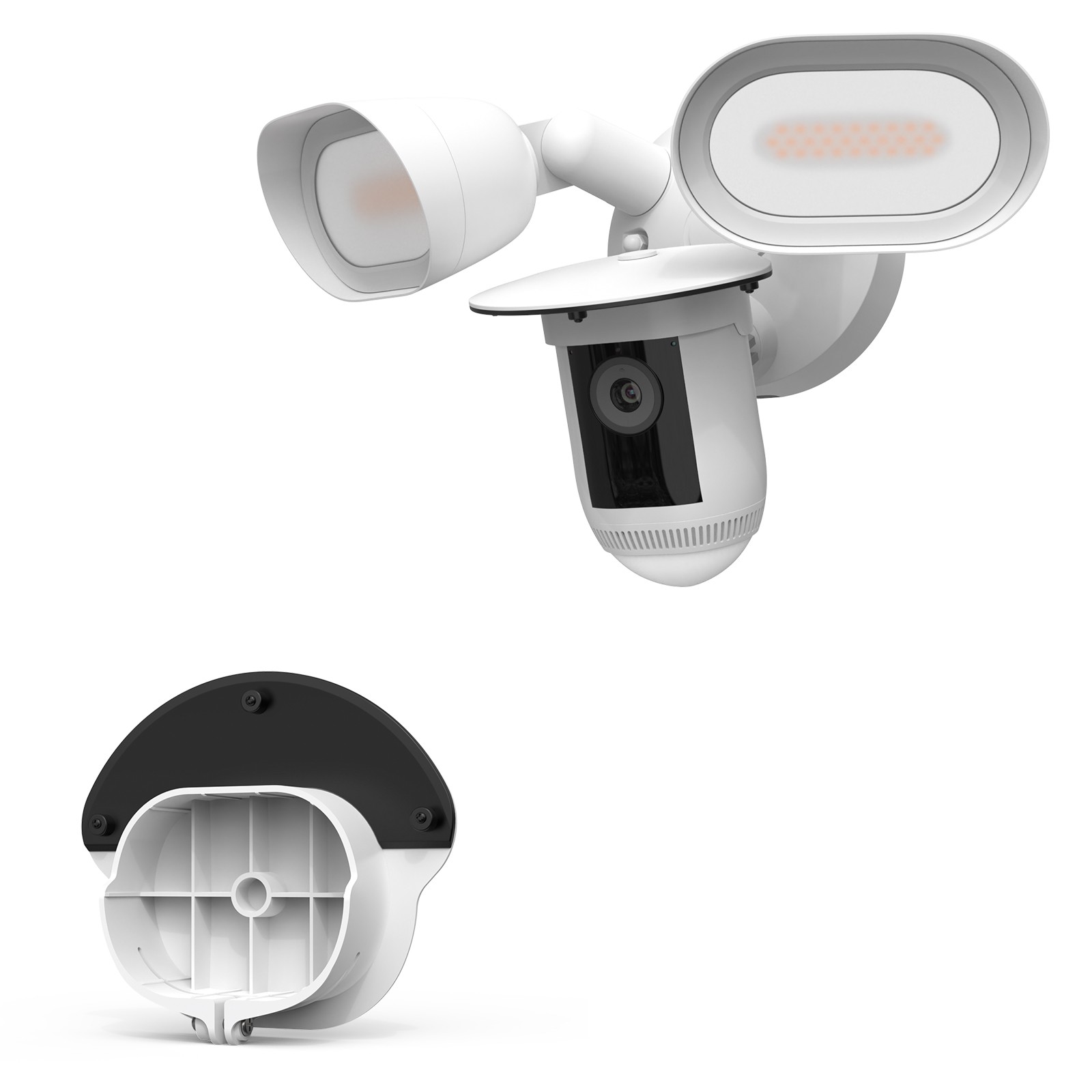 Sun Rain Shade Cover for Ring Floodlight Cam Wired Pro(BLACK/WHITE)