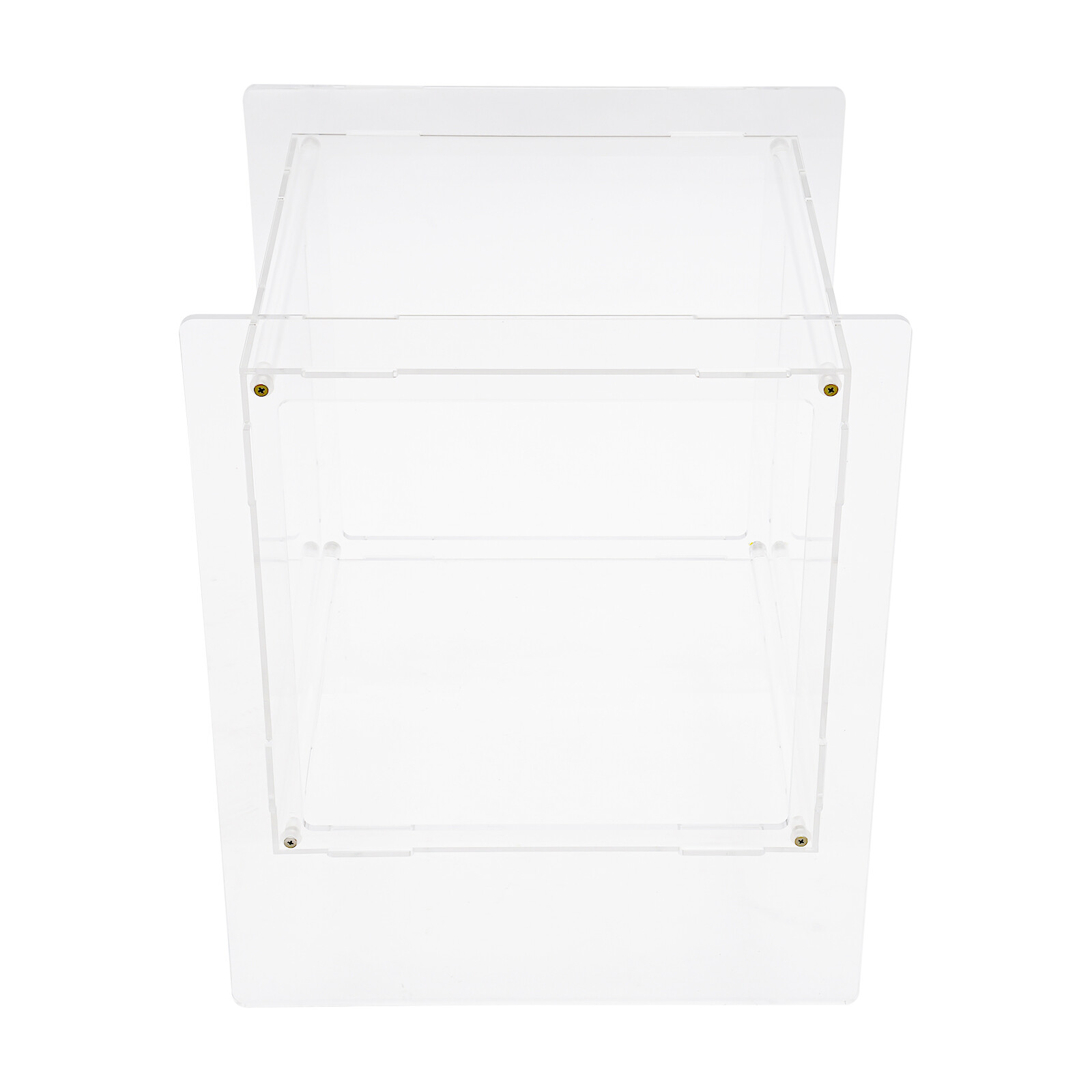 2 Tires Clear Side End Table Acrylic Coffee Table for Living Room Bedside Table