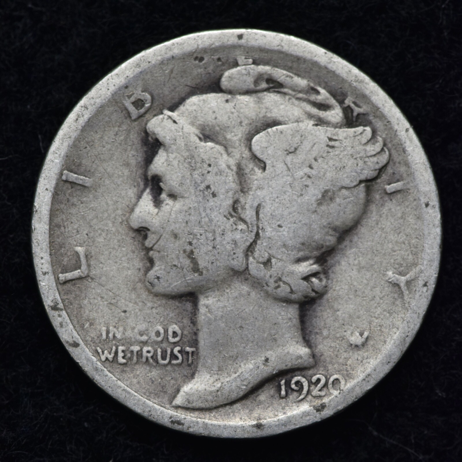 1920 Mercury Silver Dime GOOD / VG FREE SHIPPING