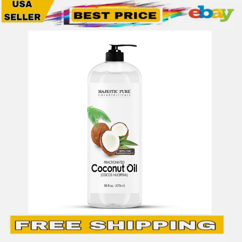 Majestic Pure Fractionated Coconut Oil Relaxing Massage Oil 16 fl oz Skin Hair