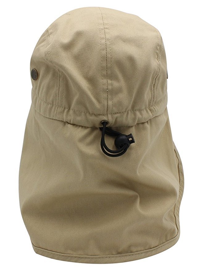 Mens Outdoor Fishing Hiking Army Military Snap Brim Neck Cover Sun Flap Hat SJP