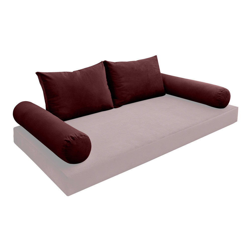 COVER ONLY Model V1 Full Velvet Knife Edge Indoor Daybed Cushion Bolster - AD368
