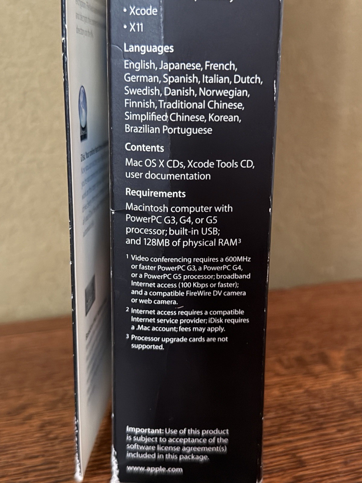 Apple Mac OS X Panther 10.3 Retail Box w/ 3 CDs Xcode Developer Tools iLife ’04