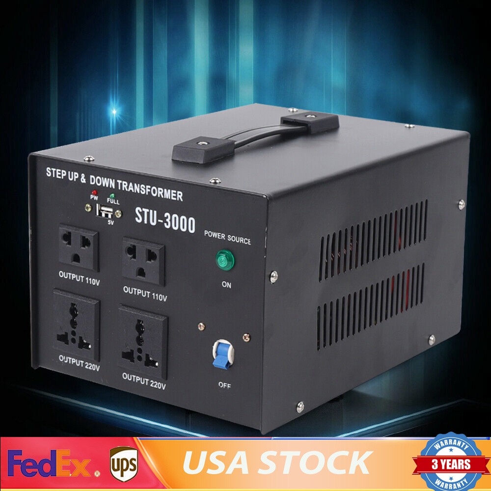 Heavy Duty 3000W Voltage 220V-110V 110V-220V Step Up/ Down Transformer Converter