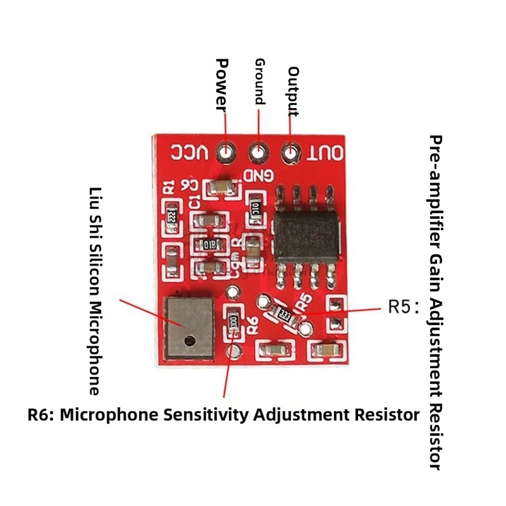 3PCS Electret Mic Module with Integrated Preamp 1.8cm x 1.5cm for 3v 5V DC