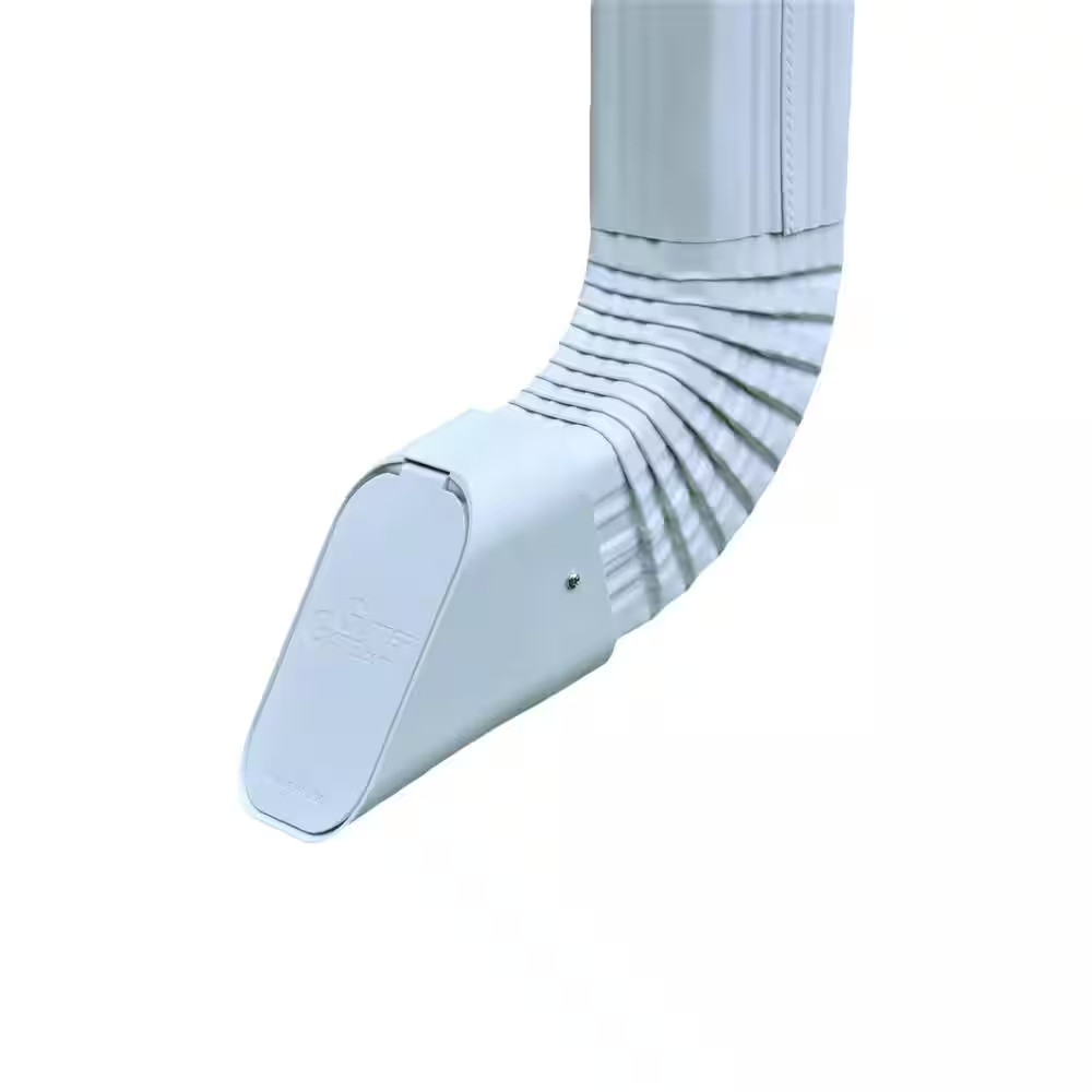 Type B 3 In. X 4 In. White Plastic Downspout Extension