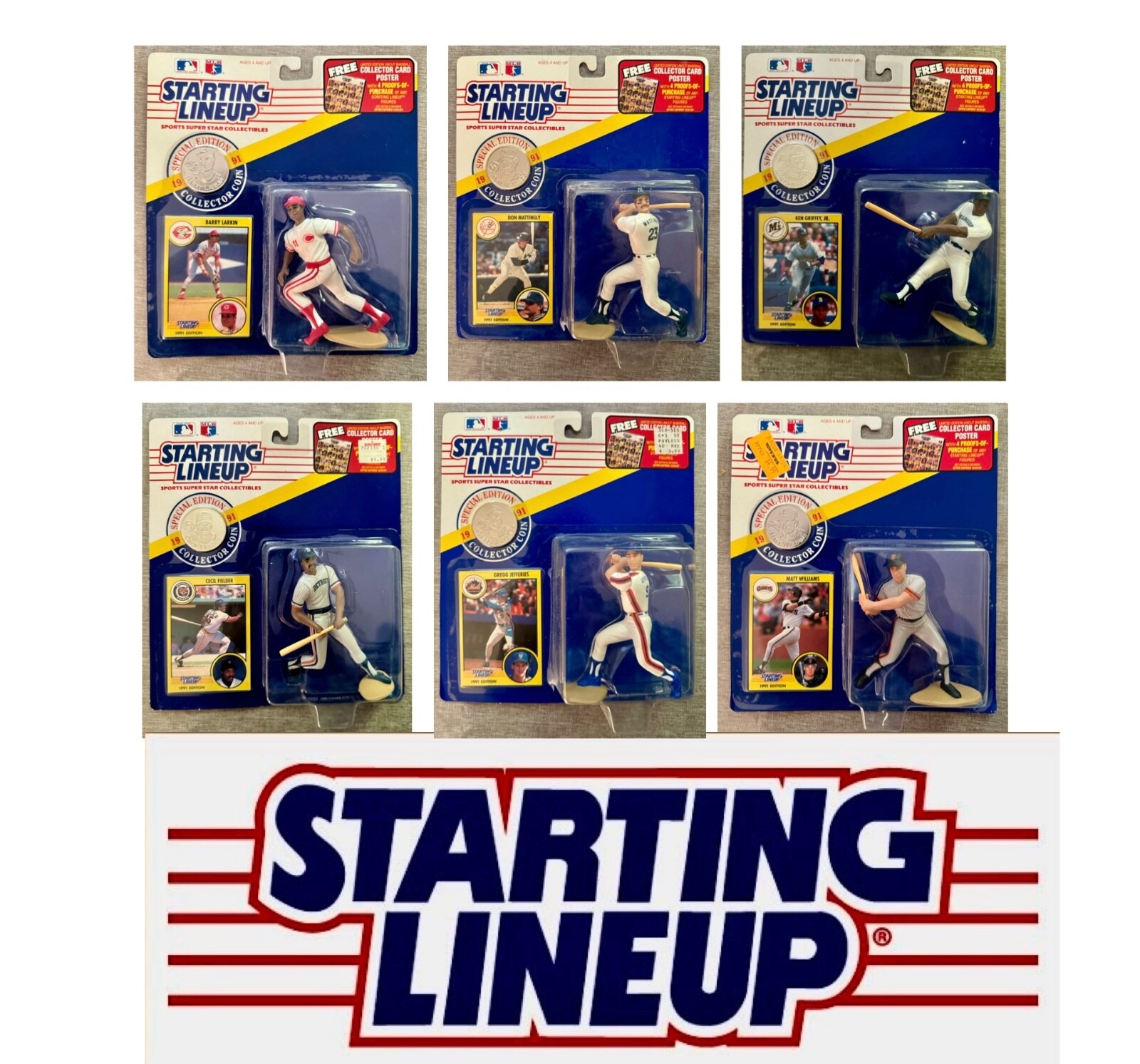 You Pick various 1990-1991 Kenner Starting Lineup Baseball Figures - New