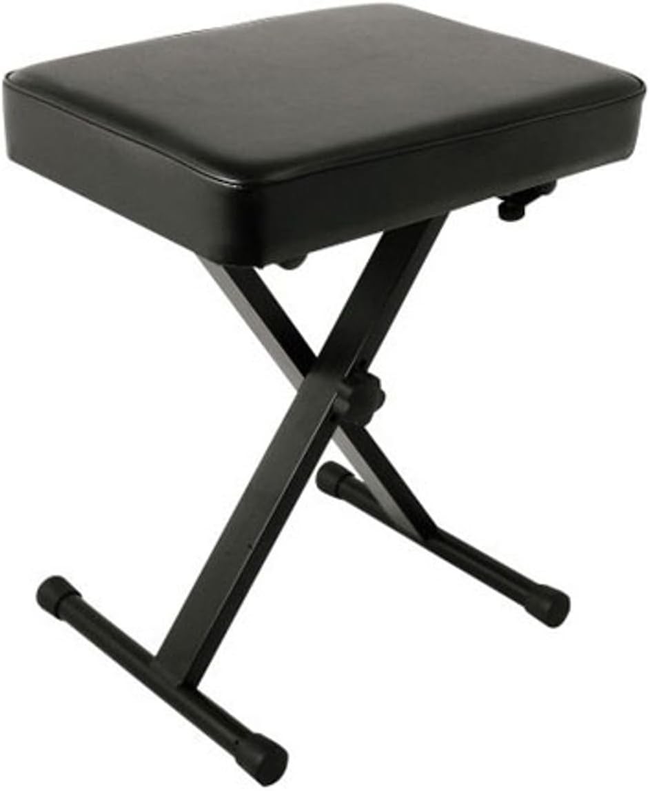 OEM PKBB1 Adjustable Padded Keyboard X-Style Bench, Black, 19.5 inches