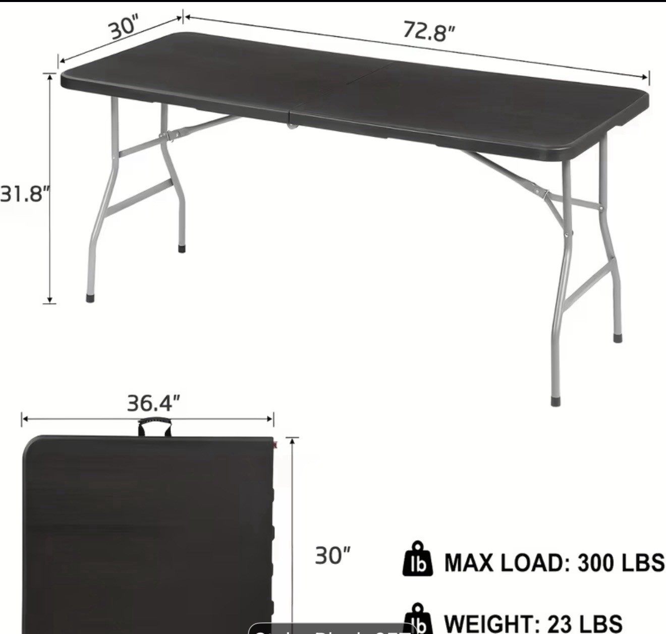 6FT Heavy Duty Folding Table, Portable Plastic Utility Table with Locking Legs &