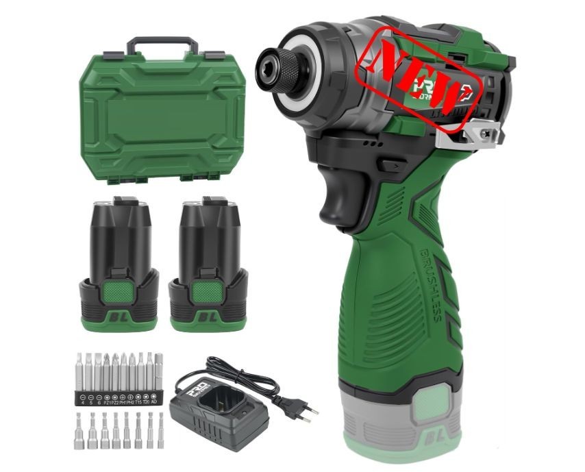 Juego de destornillador de impacto inalámbrico 17V con motor sin escobillas, tor