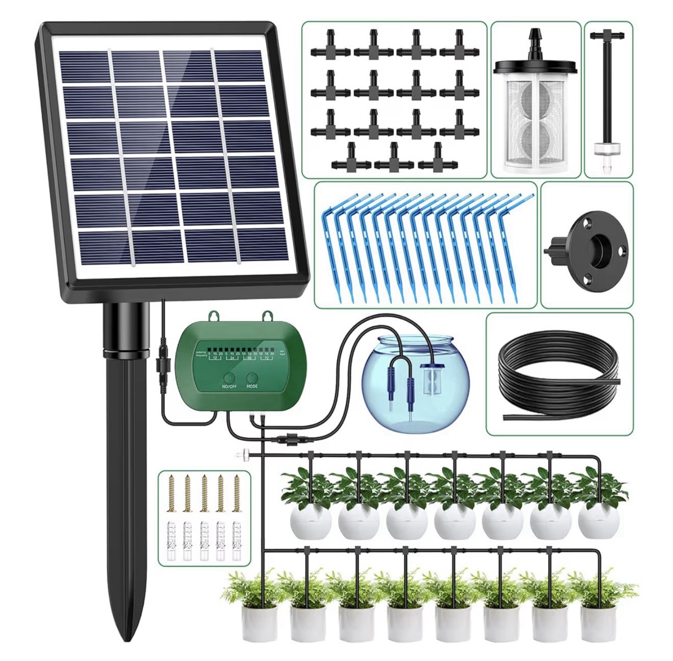 Automatic 50FT Solar Watering Kit for Garden Automatic Drip Pipe Watering Outdoo