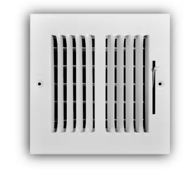 Everbilt 6" x 6" 2-Way Steel Wall or Ceiling Register - White