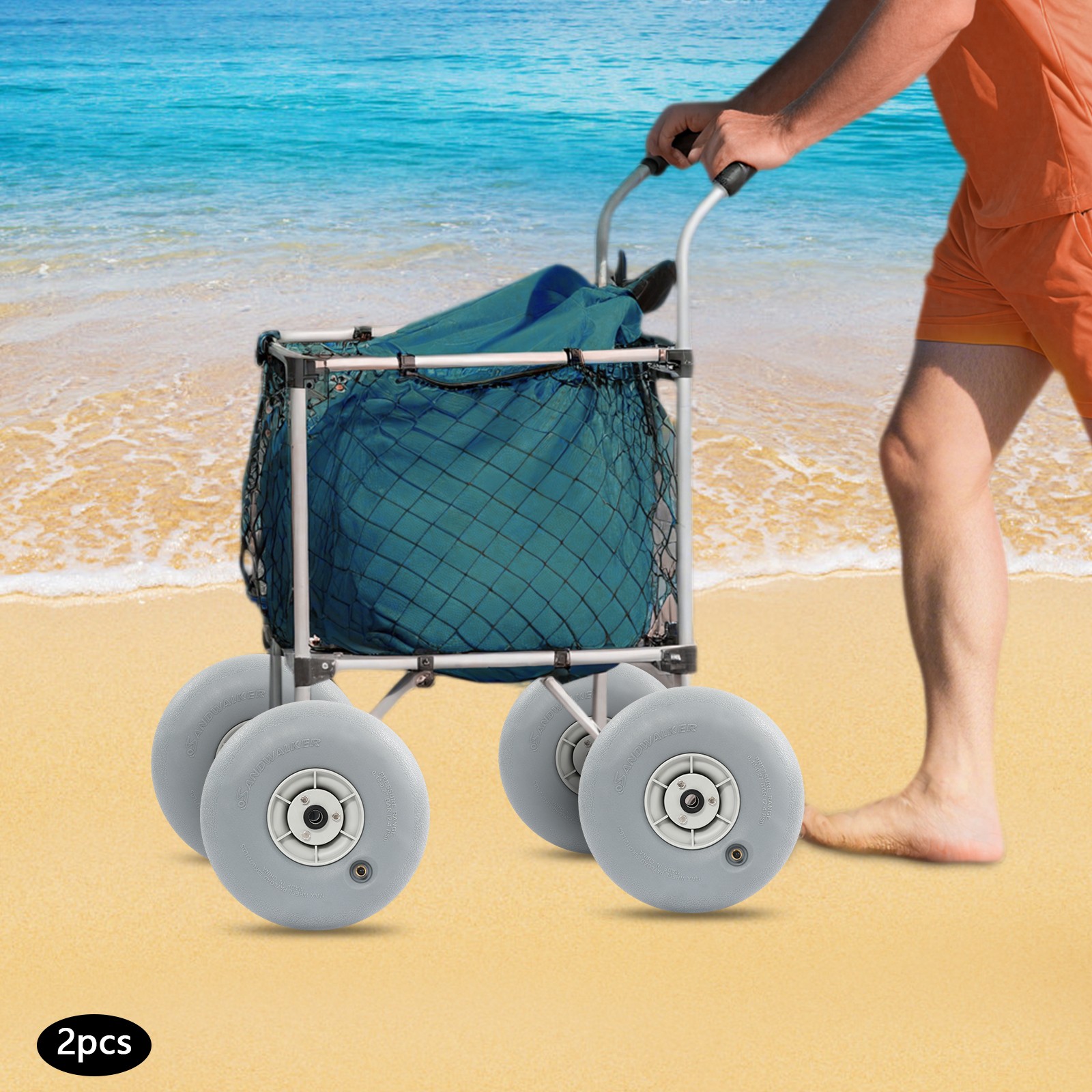Balloon Beach Sand Tire, Beach Balloon Wheel, 2pcs Beach Cart Tires