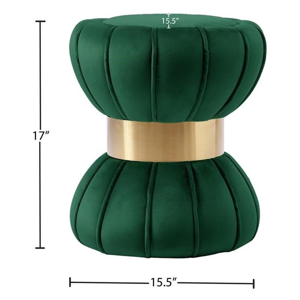Vino Collection Modern | Contemporary Velvet Upholstered Hourglass Shaped Ott...