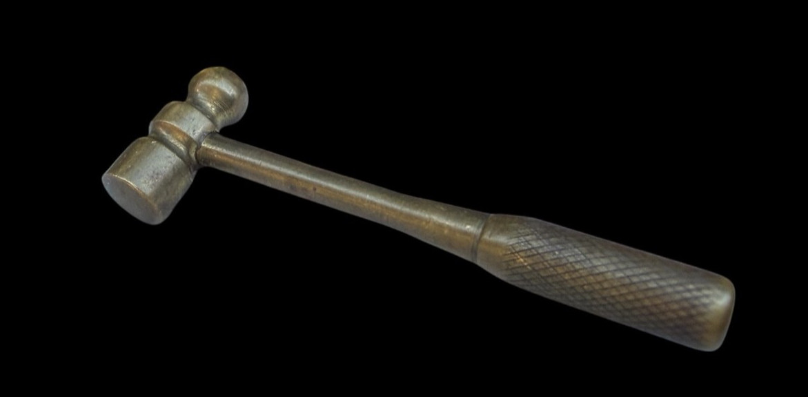 Antique Solid Brass Miniature Jeweler's Hammer tiny Vintage
