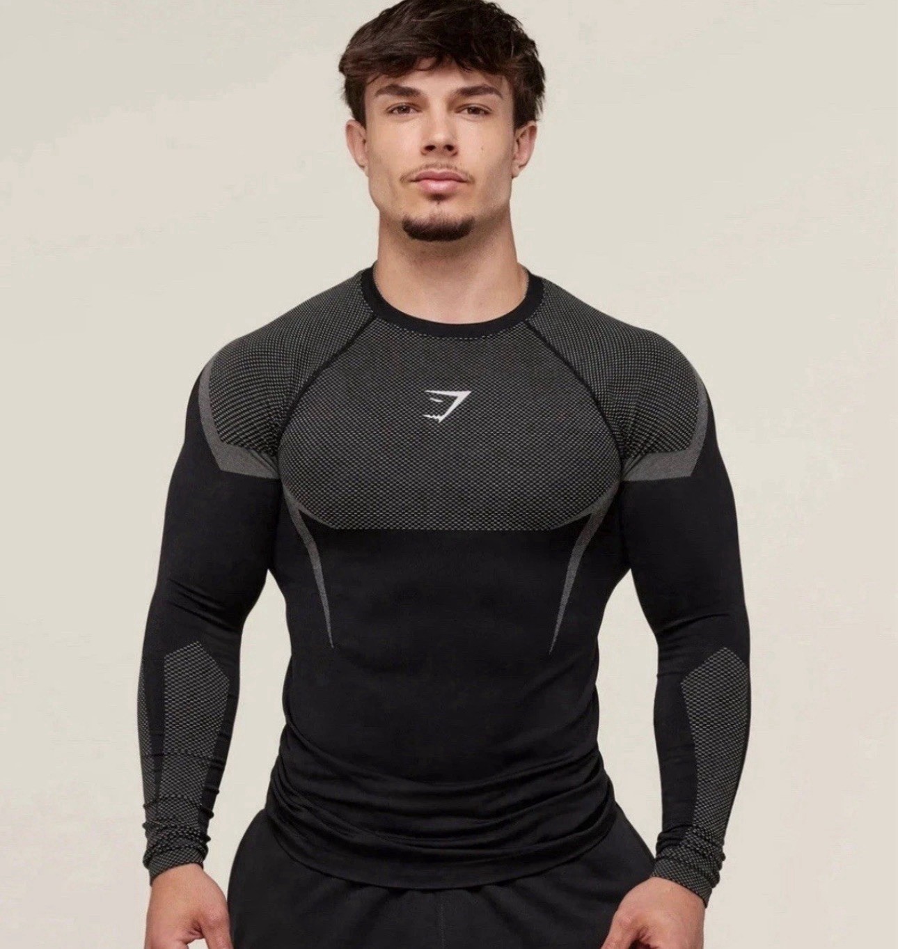 Gymshark Onyx 5.0 Seamless L/S T-Shirt Black/Onyx Grey Medium | IN HAND ✅✅