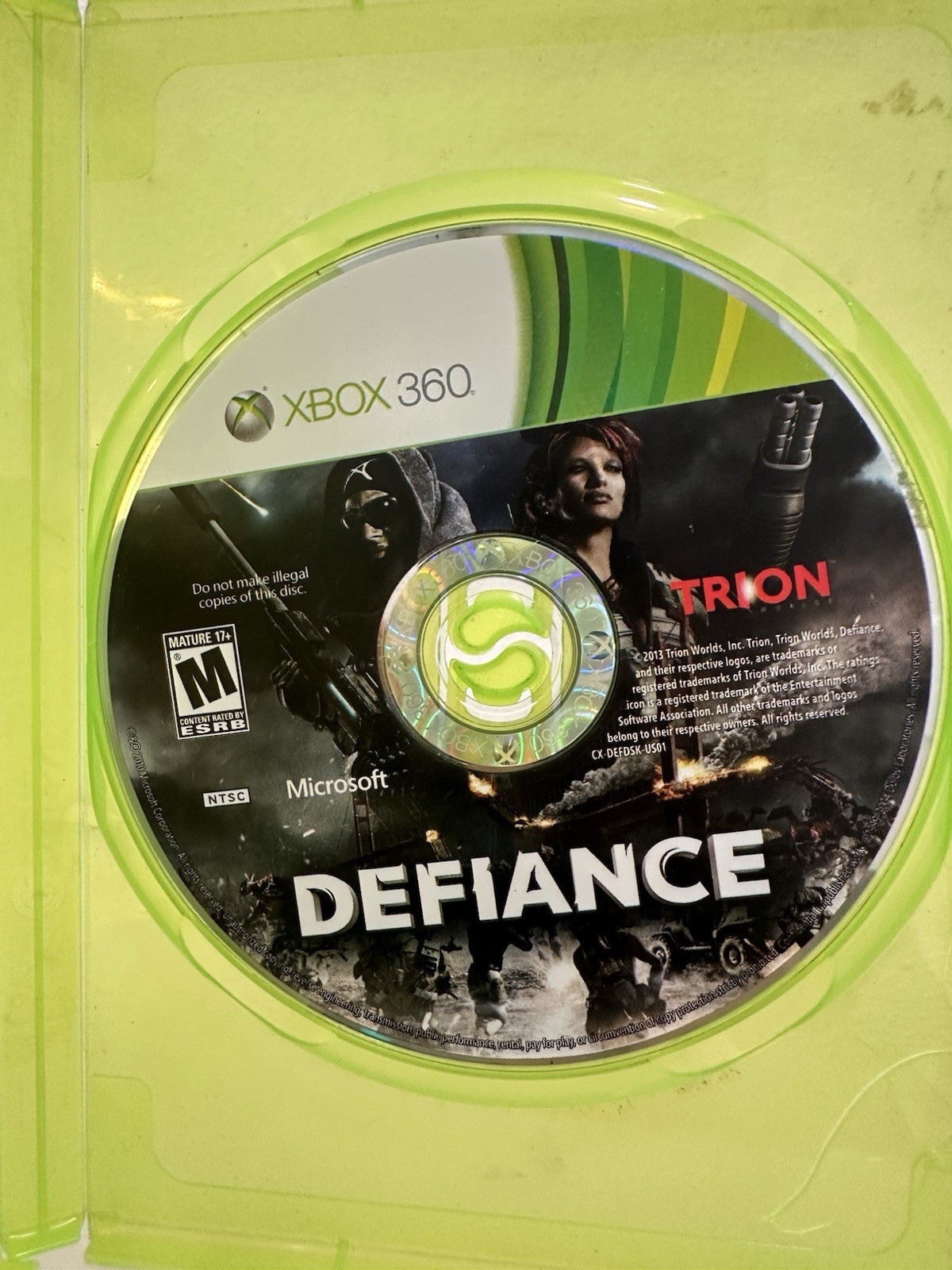 Defiance Xbox 360 Tested Working Disc Only Case Damaged