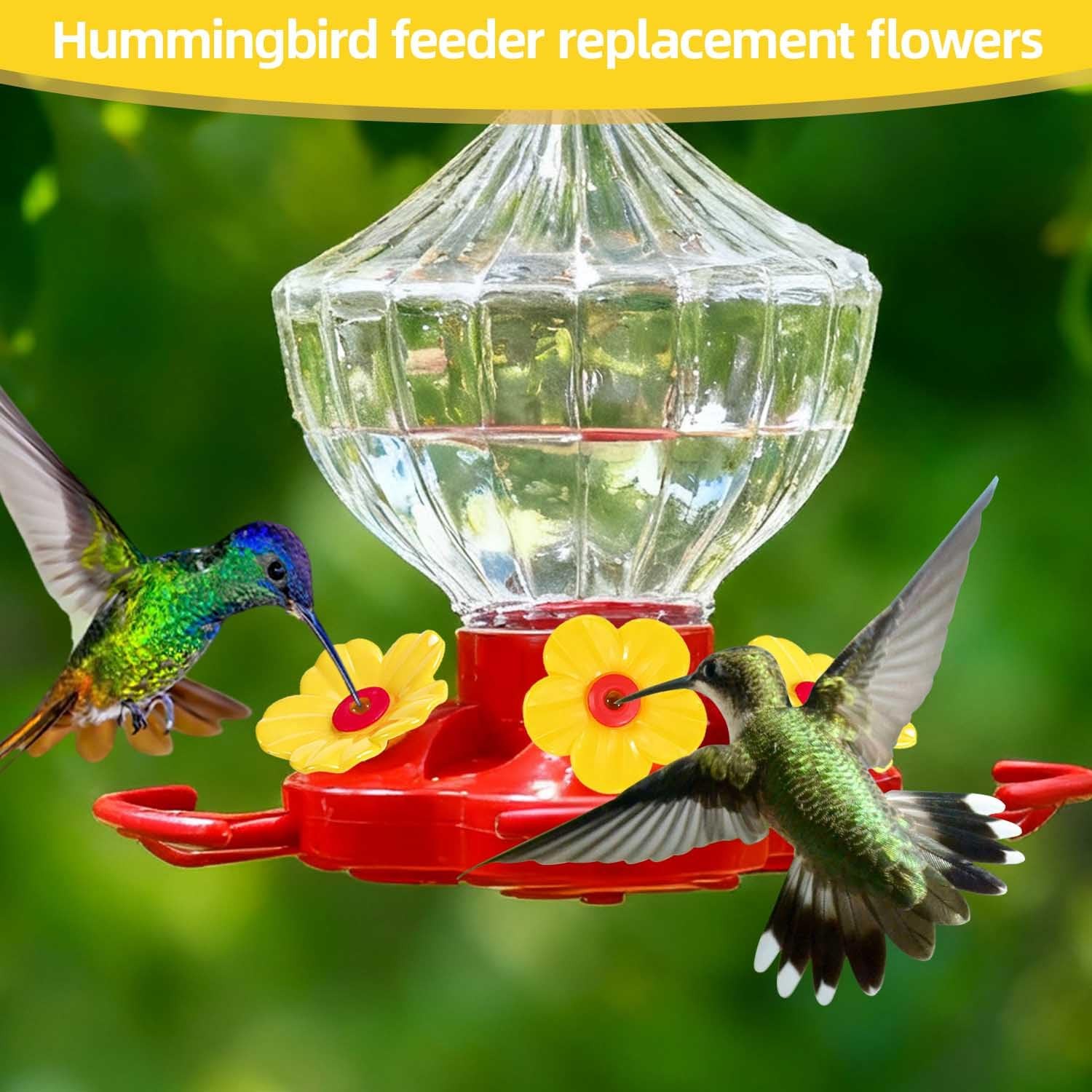 20 Pieces Hummingbird Feeder Replacement Flowers Plastic Multicolor