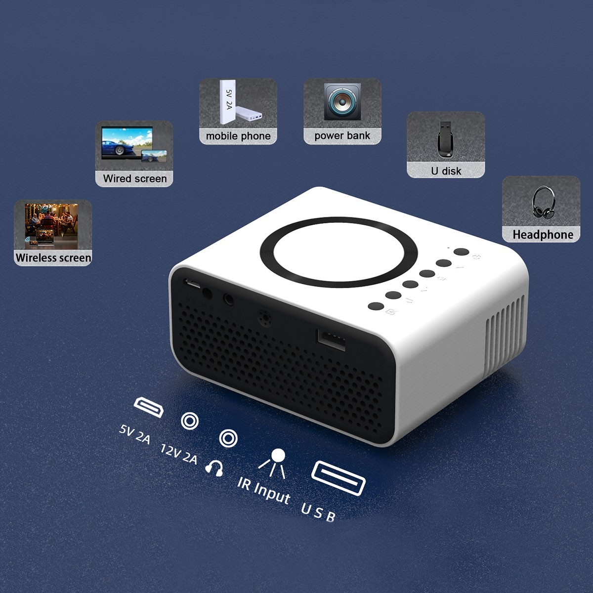 YT300 Mini Portable Projector High Quality Beamer Outdoor Camping