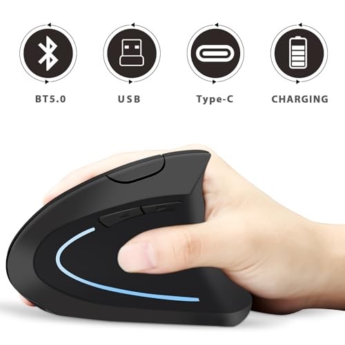 NEISES ERGONOMIC MOUSE WIRELESS BLUETOOTH VERTICAL MOUSE THREE-MODE CONNECTION