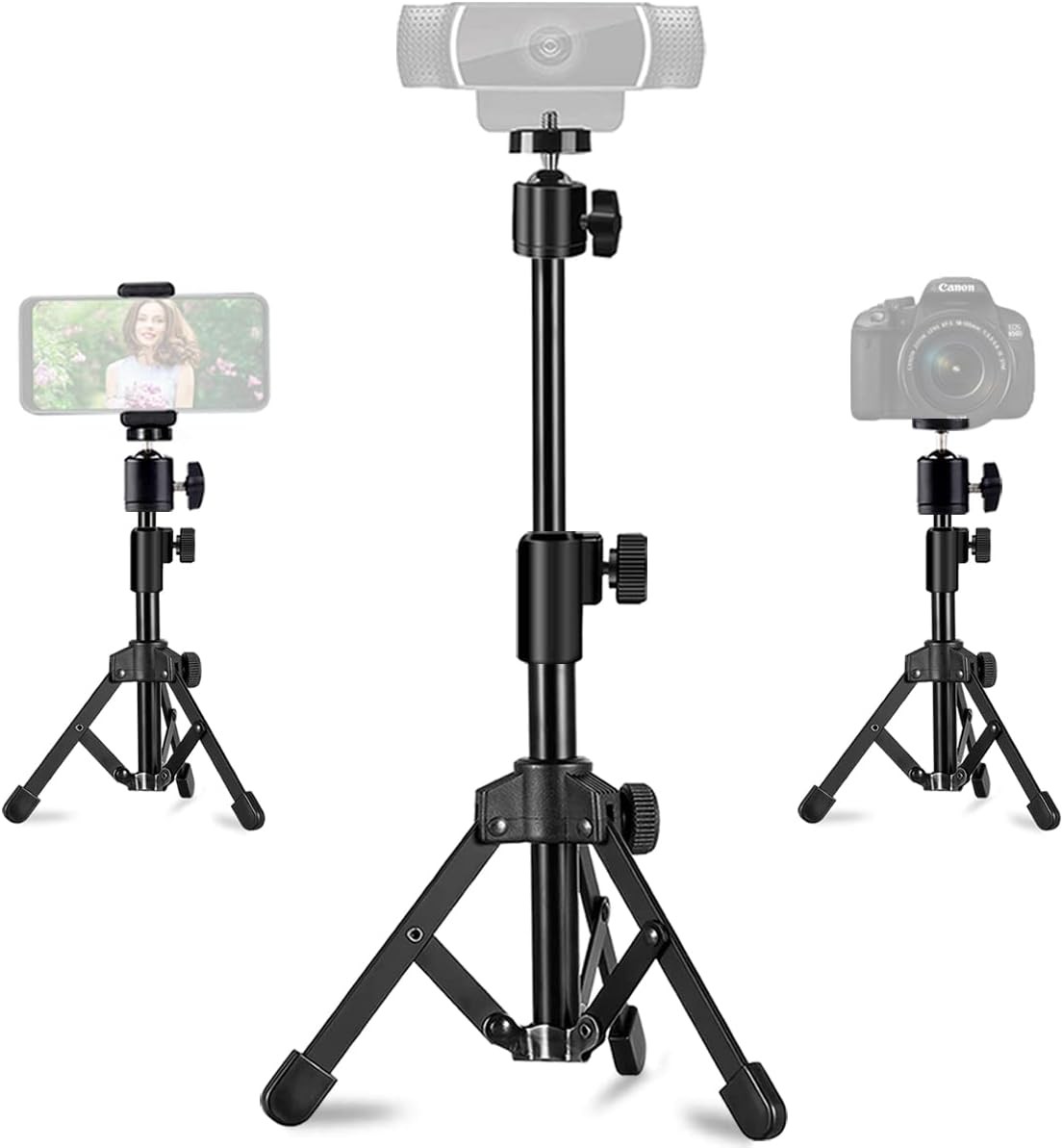 Webcam Tripod Stand Extendable Desktops Tripod for Camera/Phone/Webcam
