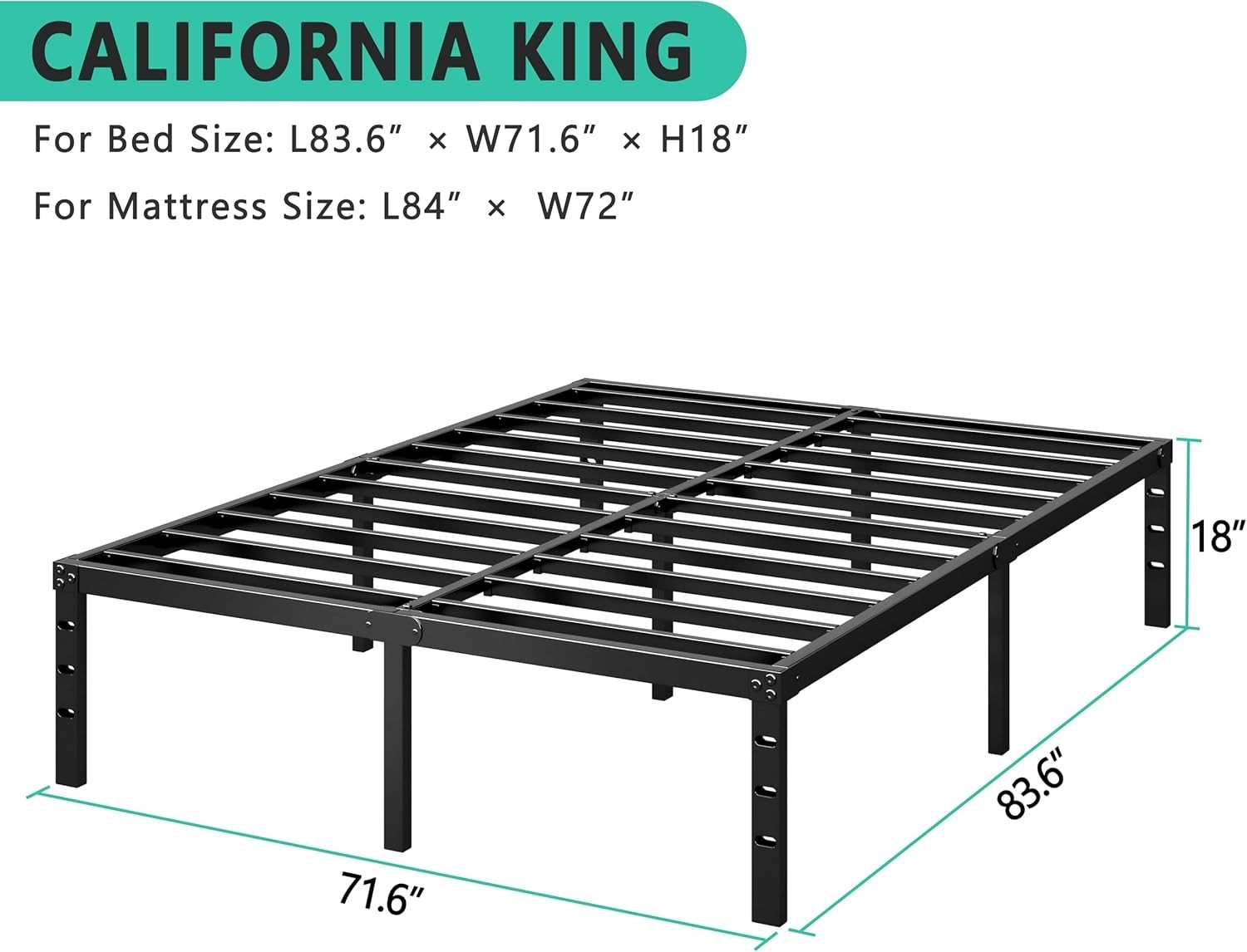 Minimalist 14-Inch Metal Platform Bed Frame – Ultimate Stability & Storage