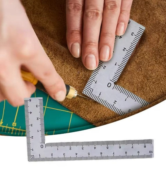 Stainless Steel L Shape Square Ruler Small Measuring Layout Tool 2X4 Inch