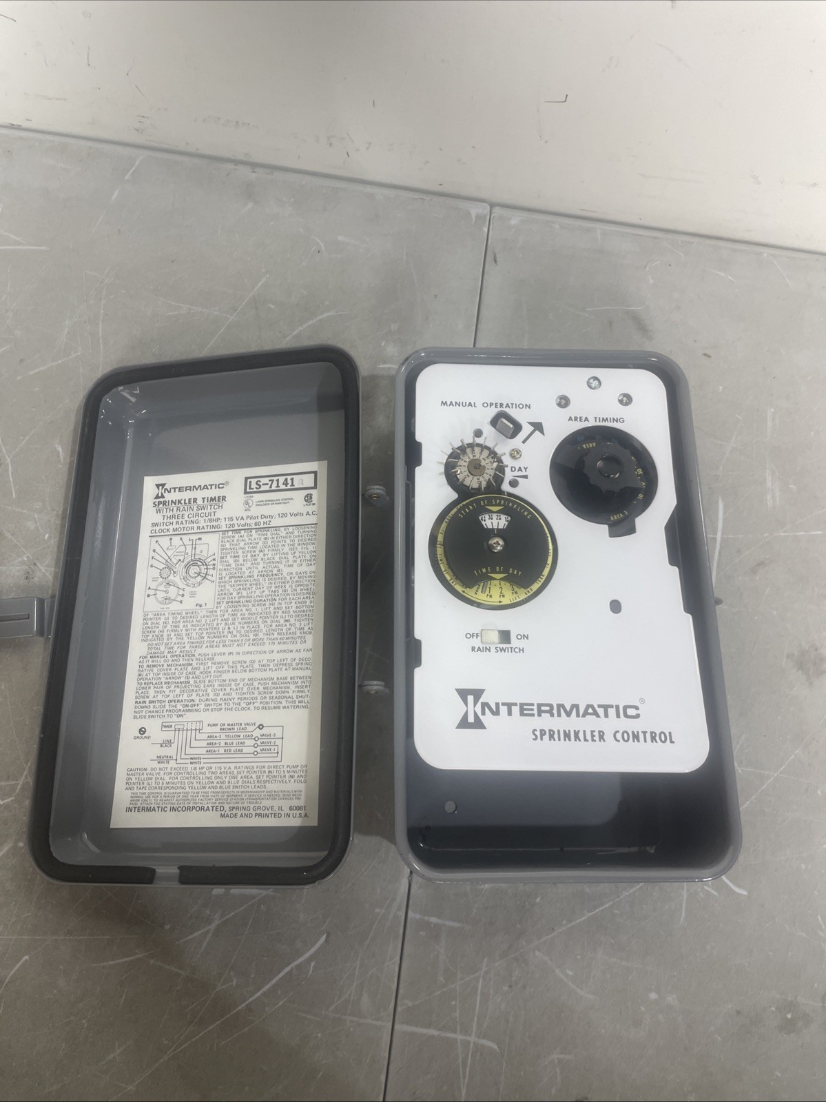 Intermatic LS-7141 Sprinkler Control New Old Stock 14 Day Skipper 3 Circuit