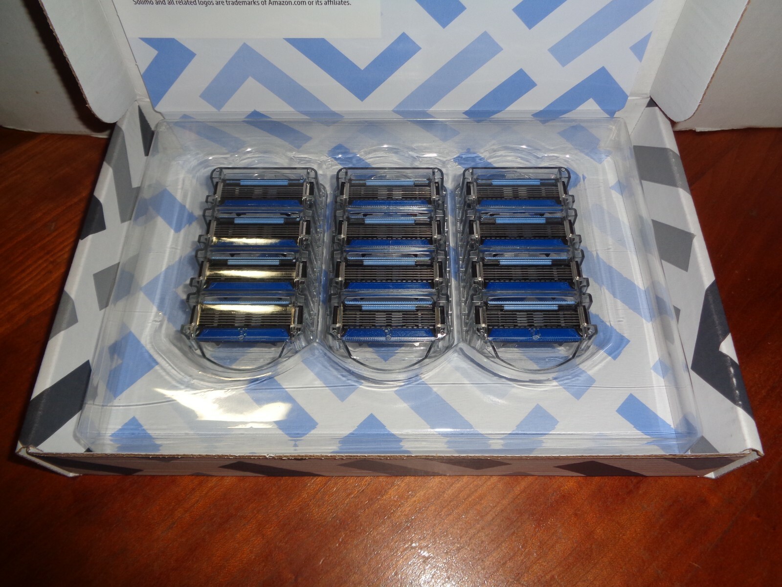 12 Solimo 5-Blade Razor Refills Men with Trimmer Also Fits Schick Quattro Handle
