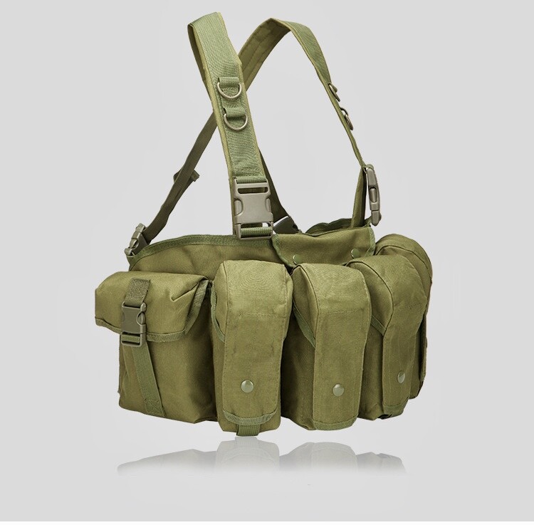 Heavy Duty Chest Rig, For Training, Hunting, Airsoft, Operation[OD Green]