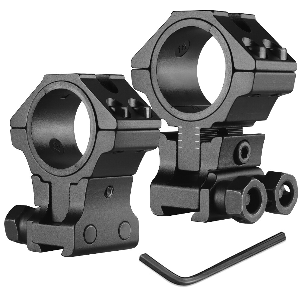 2 Pack Adjustable Height Scope Rings Mount  for 11mm Dovetail Picatinny rails
