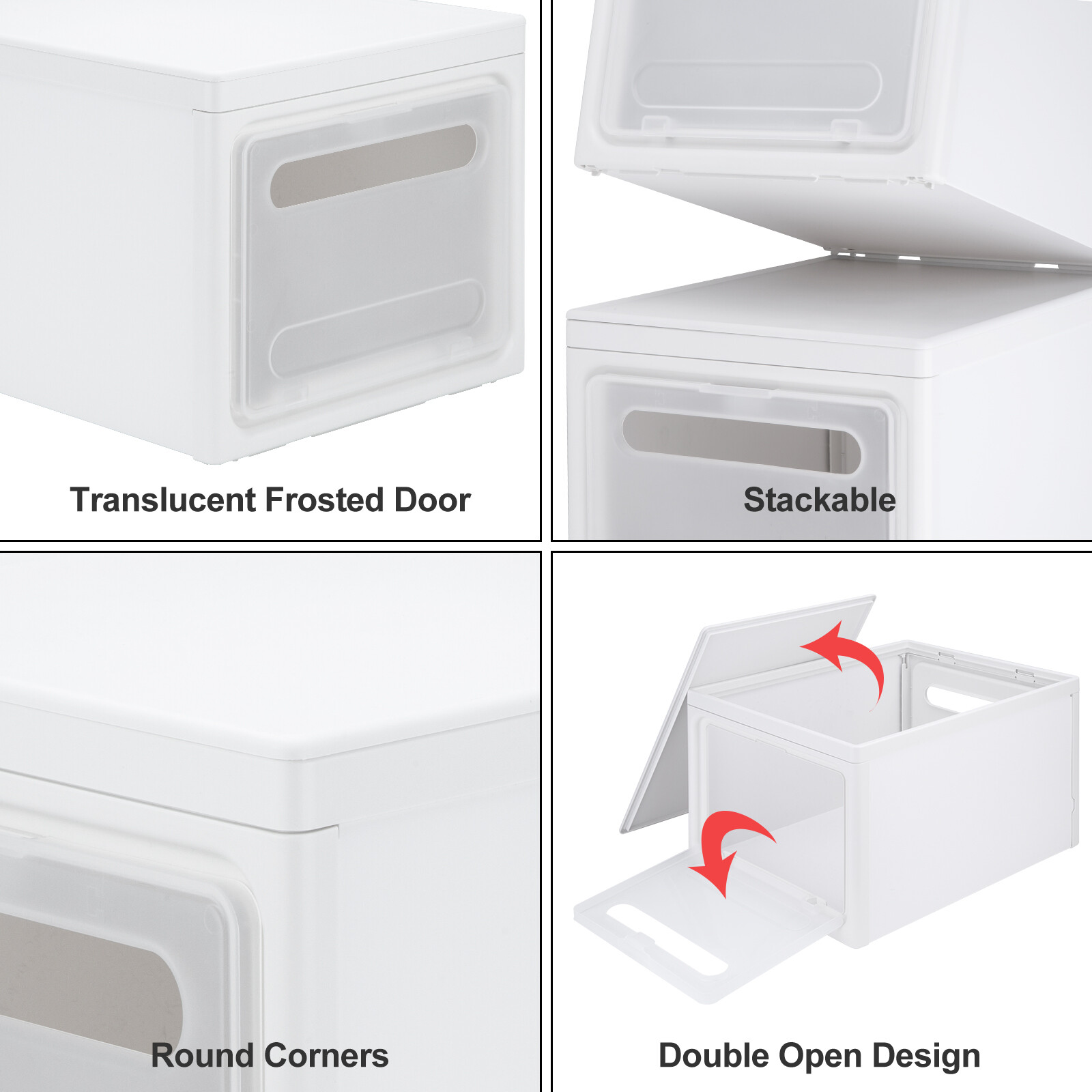 3 Tier Folding Storage Containers Bins with Lid & Wheels Stackable Organizer Box